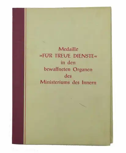 #e6934 DDR Frauen Urkunde Treue Dienste Medaille für 10 Jahre MdI Silber 1959