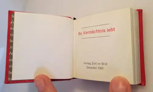 Minibuch: Ihr Vermächtnis lebt Verlag Zeit im Bild Dresden 1982 bu0214