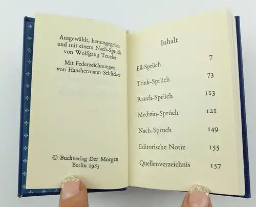 #e7330 Minibuch Eß-, Trink-, Rauch- und Medizin-Sprüch von Wolfgang Tenzler