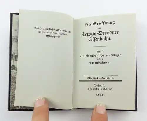 #e7329 Minibuch: Eröffnung der Leipzig - Dresdner Eisenbahn mit 10 Kupfertafeln