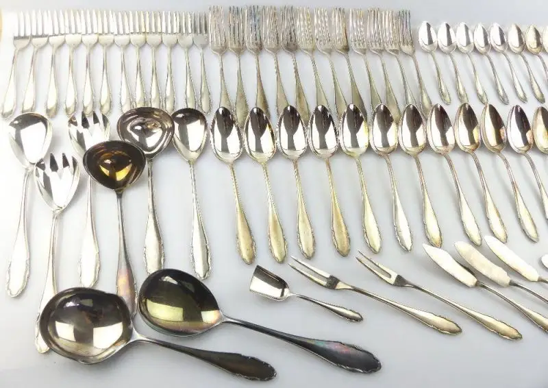 75 teiliges original altes WMF Besteck Modell 2200 in 90er Silberauflage e682 4