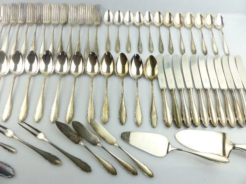 75 teiliges original altes WMF Besteck Modell 2200 in 90er Silberauflage e682 5