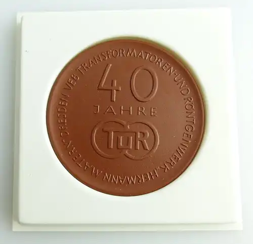 Meissen Medaille: 40 Jahre TUR Transformatoren- und Röntgenwerk Herm, Orden2764