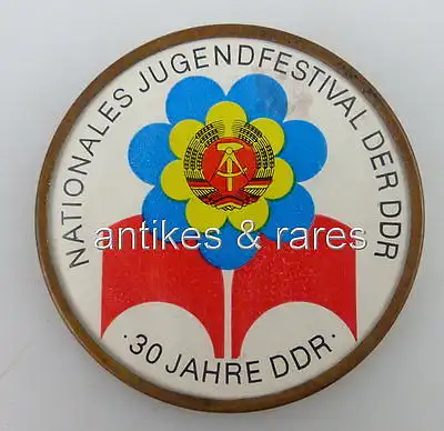 Abzeichen: Nationales Jugendfestival der DDR, 30 Jahre DDR