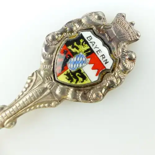 #e2881 Alter Andenkenlöffel /Sammlerlöffel mit Wappen Bayern in 90er Silberaufl.