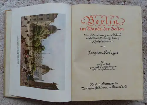 Berlin im Wandel der Zeiten von Bogdan Krieger 1923, Buch1636