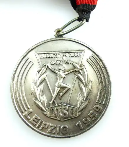 #e4068 DDR Medaille DTSB Leipzig 1959 3. Deutsches Turn - und Sportfest 2. Platz