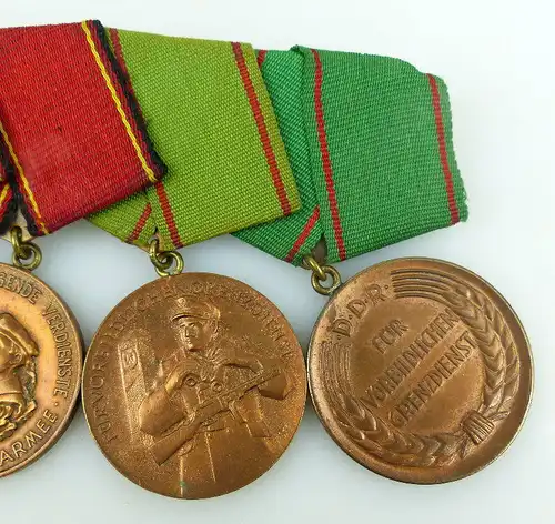 Ordenspange: Medaille vorb. Grenzdienst, Verdienstmedaille NVA Gold, Orden1279
