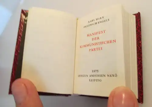 Minibuch: Marx Engels Manifest der Kommunistischen Partei mit Widmung!! bu0169