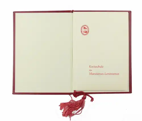 #e6870 DDR Urkunde Zeugnis SED Kreisschule Marxismus - Leninismus Dippoldiswalde