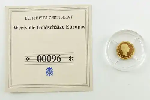 #e7270 Münze Wertvolle Goldschätze Europas 585 Gold *00096* Alfonso XII.