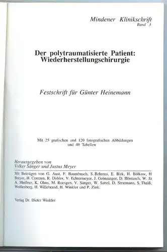 Altes Buch Der polytraumatische Patient 1990