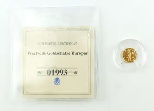 #e7267 Münze Wertvolle Goldschätze Europas 585 Gold *01993* Ritter Dukat