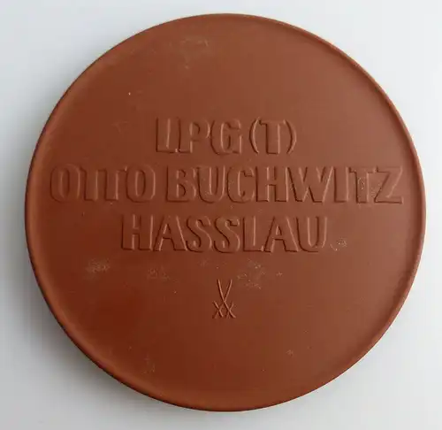 Meissen Medaille: LPG (T) Otto Buchwitz Hasslau im Etui, Orden2655