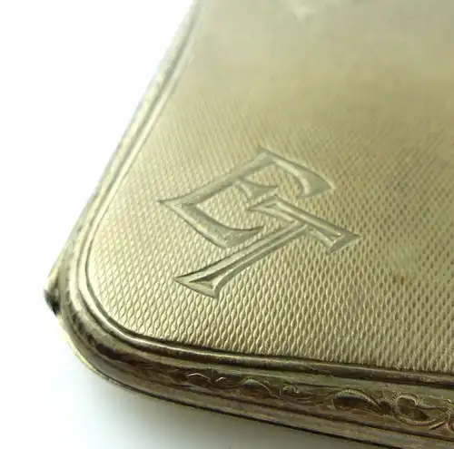 #e5404 Zigarettenetui / Etui aus 800 (Ag) Silber mit 2 Ziermonogramm WH & ET