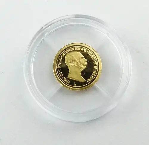 #e7256 Münze Wertvolle Goldschätze Europas 100 Kronen Franz J 585 Gold *A 05324*