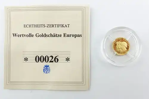 #e7249 Münze Wertvolle Goldschätze Europas - Replik Drei Könige 585 Gold *00026*