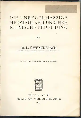 Unregelmäßge Herztätigkeit & klinische Bedeutung 1914 Buch0170