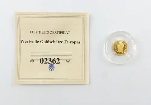 #e7248 Münze Wertvolle Goldschätze Europas - Replik Louis d'or 585 Gold *02362*