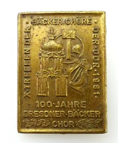 #e2441 Abzeichen /Nadel 100 Jahre Dresdner Bäcker Chor DDR 1981