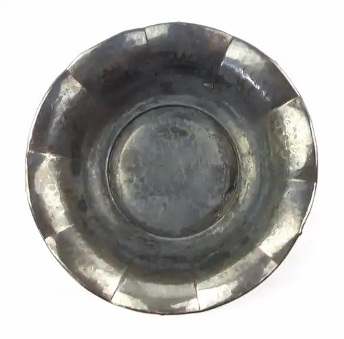 #e7247 Kleine dekorative Schale aus 835 Silber mit Gravur 16.3.1937 gehämmert