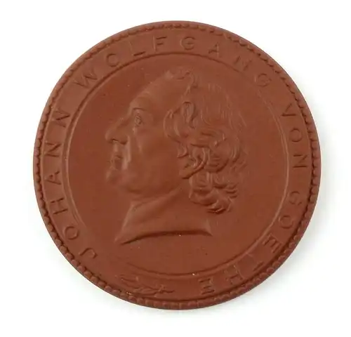 #e7246 Meissen Medaille: Goethe Wohnhaus Weimar, Johann Wolfgang Goethe