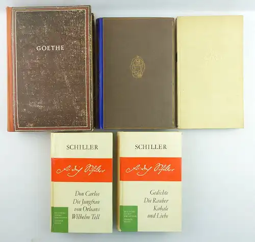 5 Bücher: Schiller Band 1+2, Heine-Novellen, Goethe, Das liebste Gedicht e1253