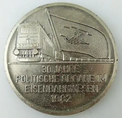 Medaille: 30 Jahre politische Organe im Eisenbahnwesen 1982, silberfa, Orden1560