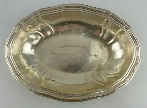 Alte Schale in 800 (Ag) Silber ca. 113,9 g graviert Genf 1935 Französic, norb842