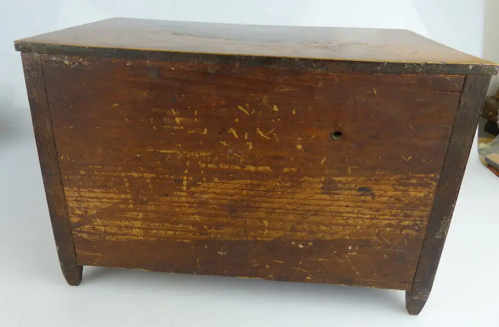 original alter Biedermeier Modell Schrank mit 3 Schubladen Miniatur so067 6