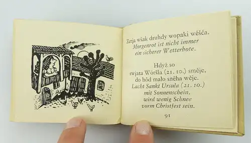 Minibuch: Das Wetterbüchlein - sorbische Bauernregel - sorbisch - deutsch e193