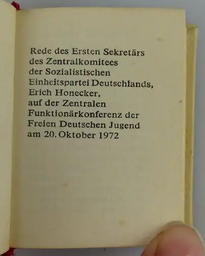 Minibuch: Die Jugend der DDR & die Aufgaben unserer Zeit Egon Krenz übe Buch1532