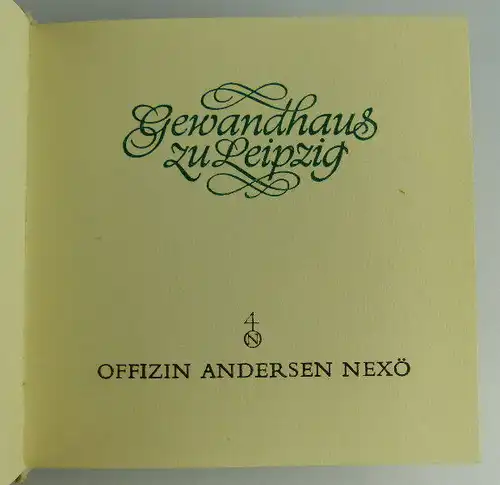 Minibuch: Gewandhaus zu Leipzig vom Rat des Bezirkes Leipzig Abt. Kultu Buch1529