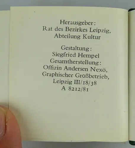 Minibuch: Gewandhaus zu Leipzig vom Rat des Bezirkes Leipzig Abt. Kultu Buch1529