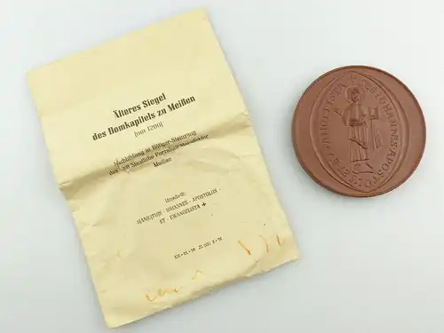#e3518 Meissen Medaille Älteres Siegel des Domkapitels zu Meißen Ewangelista