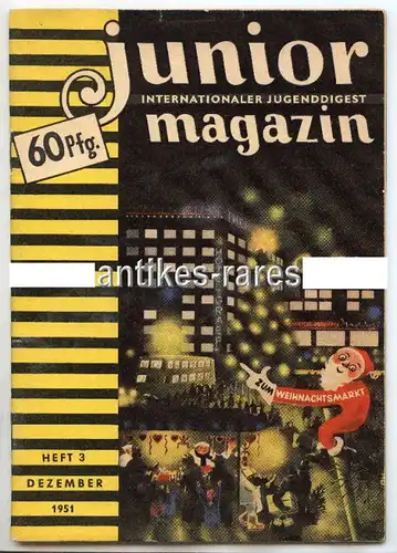 Junior internationaler Jugenddigest Magazin Heft 3 Dezember 1951