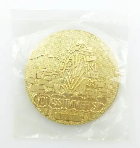 #e5340 DDR Medaille: Volksstimme - Fest 1975 goldfarben OVP