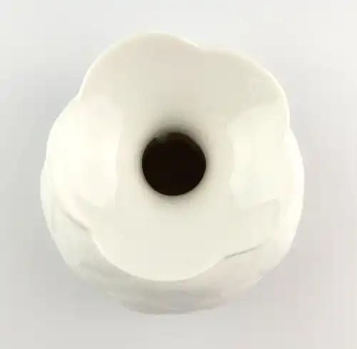 #e4851 Große Meissen Porzellan Vase / Blumenvase 2. Wahl weiß mit Relief