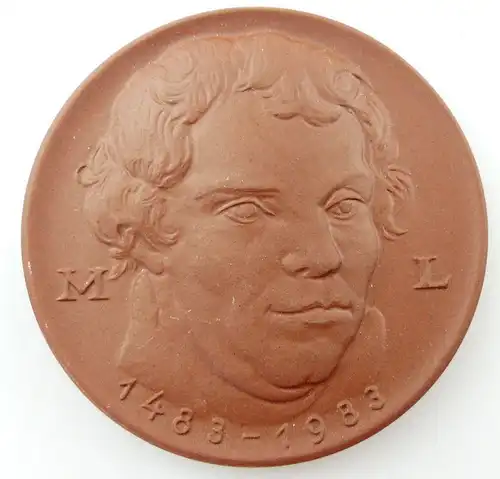 #e3494 Meissen Medaille Martin Luther 1483 -1983 Gott über alle Dinge