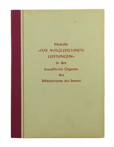 #e6766 DDR Ehrenurkunde Medaille für ausgezeichnete Leistungen MdI 1962