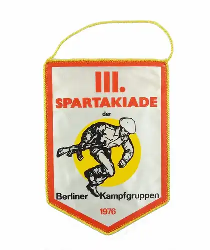 #e7156 DDR Wimpel III. Spartakiade der Berliner Kampfgruppen 1976 Waffenbrüder