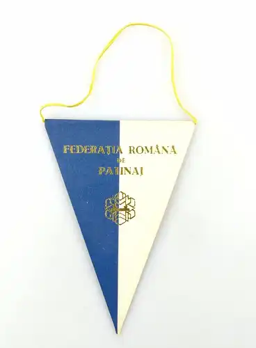 #e6433 Original alter Wimpel aus Rumänien Federatia Romana de Patinaj