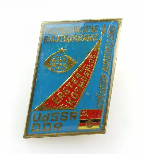 #e5296 DDR Abzeichen Morgenröthe Rautenkranz erster Kosmosflug UdSSR - DDR