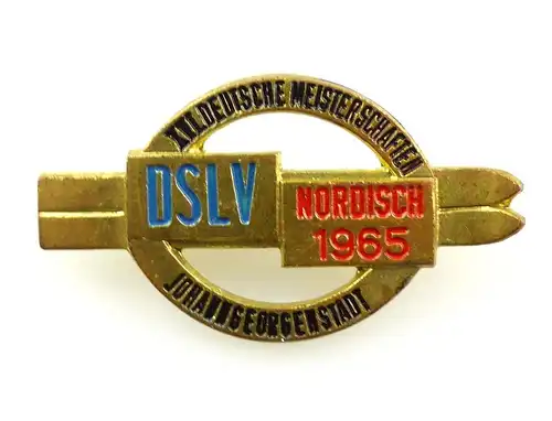 #e5691 DDR Anstecknadel DSLV Meisterschaften Deutscher Skiläufer-Verband 1965