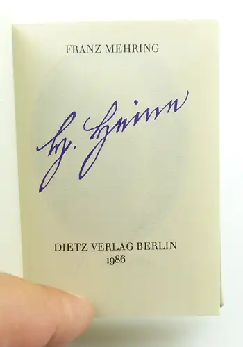 Minibuch : Franz Mehring, Heinrich Heine , Dietz Verlag Berlin 1986 /r665