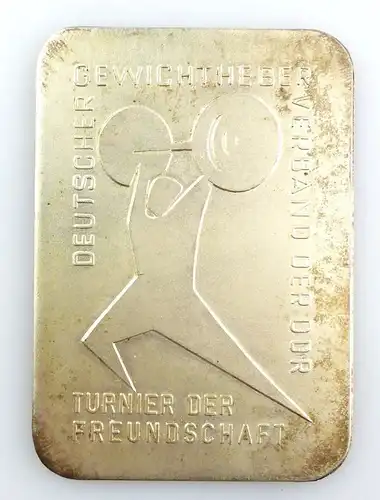 #e5675 Plakette Deutscher Gewichteheber Verband der DDR Turnier der Freundschaft