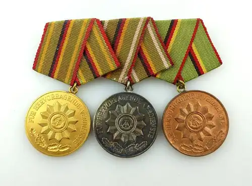 #e3419 DDR Ordenspange Verdienstmedaille der MdI Organe in Gold, Silber, Bronze