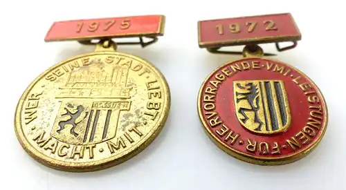 2 Abzeichen: 1975/ 1972 VMI Dresden für hervorragende Leistungen e1994