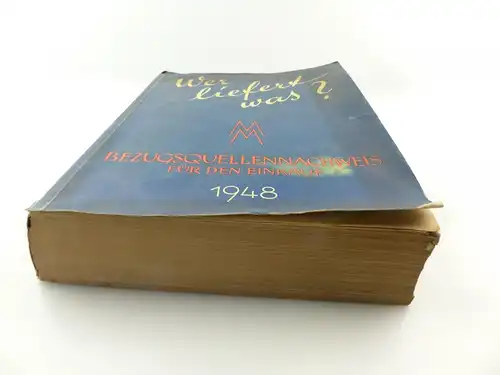 #e8748 Buch: Wer liefert was? Bezugsquellennachweis für den Einkauf 1948 MM