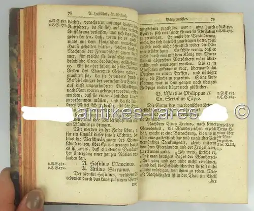 Rollins römische Historie 8.Teil Erbauung der Stadt Rom, 1758 SELTEN